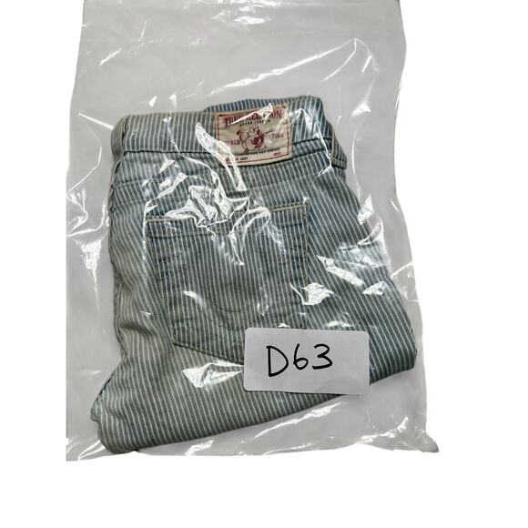 Vintage True Religion Women’s Lizzy Pinstripe Capri Jeans - Light Wash - 26 - Picture 9 of 9